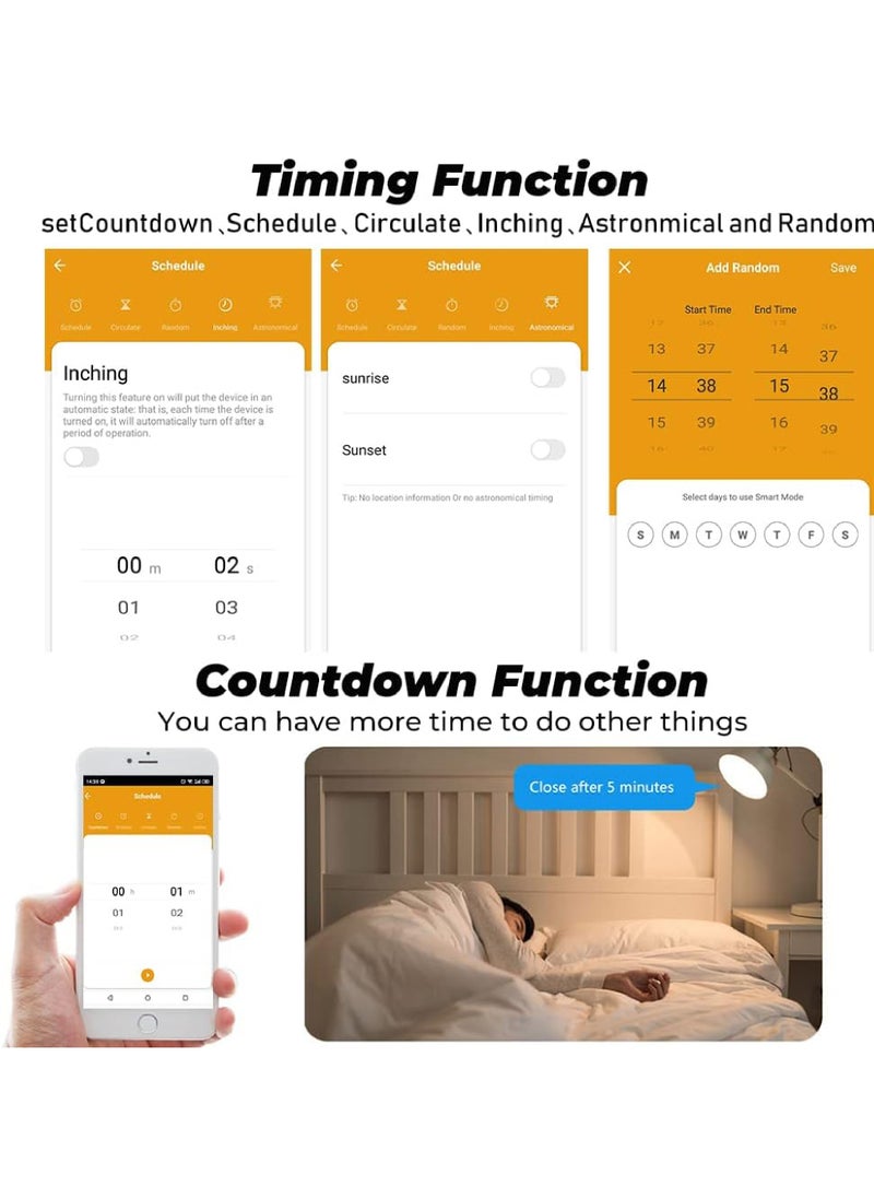 Rock Pow - 20A Tuya Smart Plug WIFI Wireless Socket Timing Schedule Power Monitoring Overload Protection Smart Life App Remote Control Works with Alexa and Google Home - Image 1