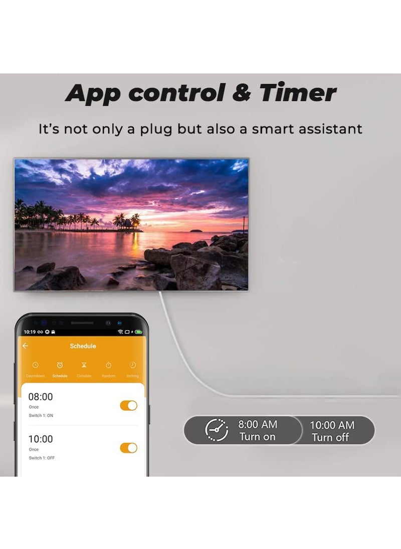 Rock Pow - 20A Tuya Smart Plug WIFI Wireless Socket Timing Schedule Power Monitoring Overload Protection Smart Life App Remote Control Works with Alexa and Google Home - Image 1