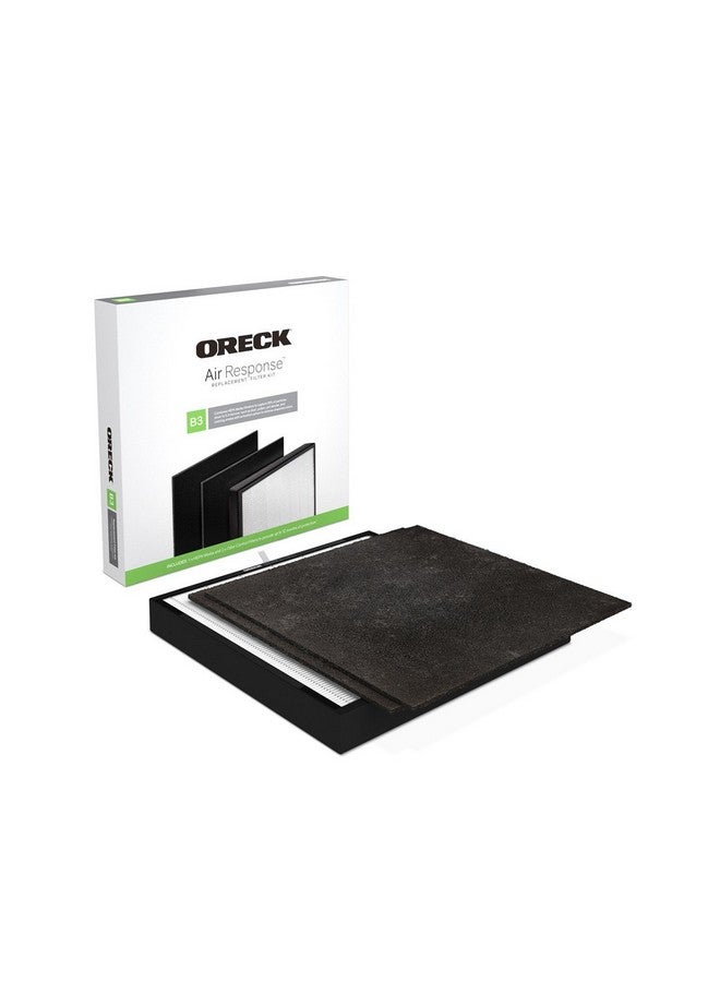 Oreck Certified HEPA Media + Odor Control Replacement Filter Kit Type B3, for Air Response Large, Powerful HEPA and Carbon Filtration, Captures 99% of Particles, Dust, Pollen, Pet Dander and Smoke - Image 1