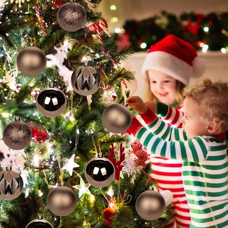 Briful 12PCS 3.15"" Christmas Ball Ornaments Shatterproof Brown Christmas Tree Decorations Xmas Tree Balls Halloween Ornaments D?cor - Image 4