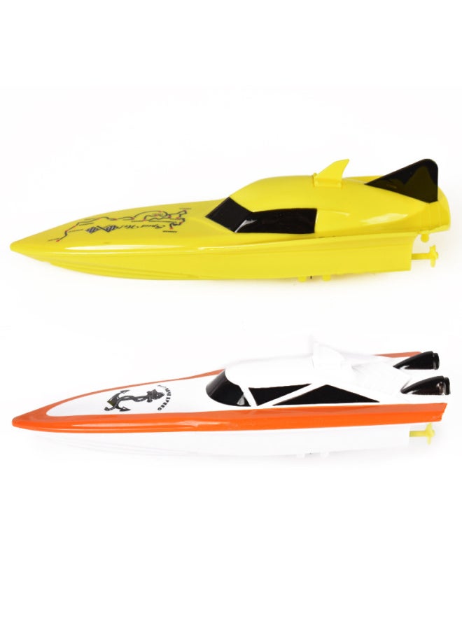 Mini Remote Control Boat Fast Raft Children's Water Toy Summer Four-channel Submarine Electric Boat Model-Color:Orange  - Image 1