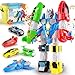 SOMMER 5in1 Magnetic Vehicles Toy Playset Mix and Match STEM Stacking Assembling Car Kit with Storage Box Transform into Robot Birthday Gift for Toddler Kids 3 4 5 6 7 Year Old Boys Girls - Image 4
