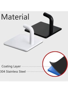 Gonice Hooks Adhesive Wall Hooks Bathroom Hanger Self-adhesive Heavy Duty Towel Shower Hooks Wall Mount Stick On 304 Stainless Steel Hooks for Hanging Towel  - Image 3