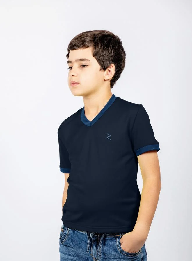 زيسي Boy's V-neck Short Sleeve T-Shirt