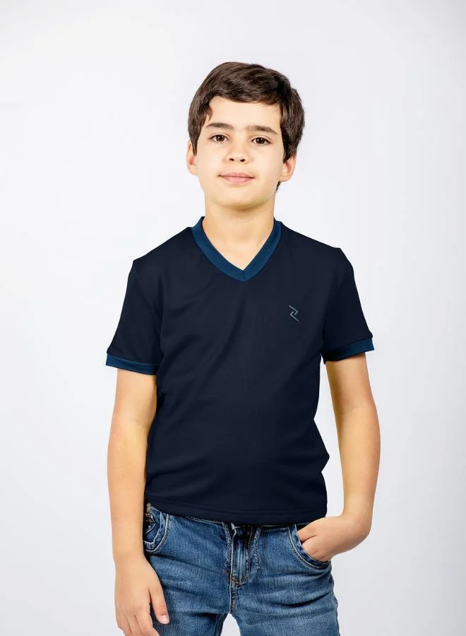 زيسي Boy's V-neck Short Sleeve T-Shirt