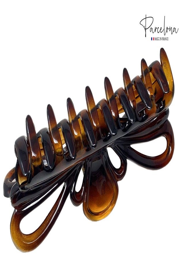 Parcelona French Tropical Butterfly Extra Large 4 1/2" Tortoise Shell Brown Celluloid Hair Claw Clips Women Hair Accessories, Made in France - Image 4