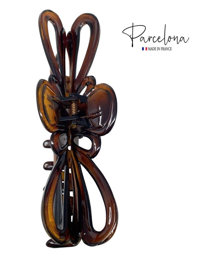Parcelona French Tropical Butterfly Extra Large 4 1/2" Tortoise Shell Brown Celluloid Hair Claw Clips Women Hair Accessories, Made in France - Image 5