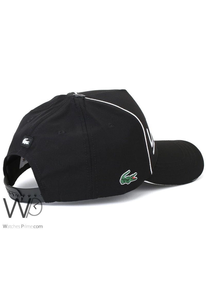 LACOSTE Lacoste Sport Established 1927 Baseball Hat Black Cotton Cap  - Image 2