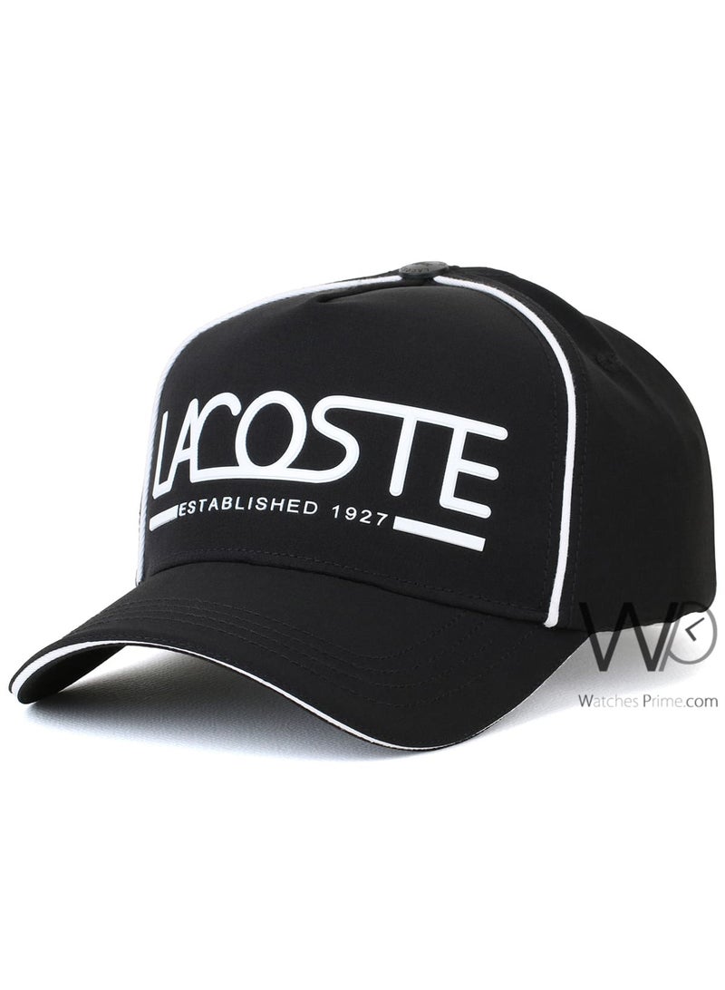 LACOSTE Lacoste Sport Established 1927 Baseball Hat Black Cotton Cap  - Image 1