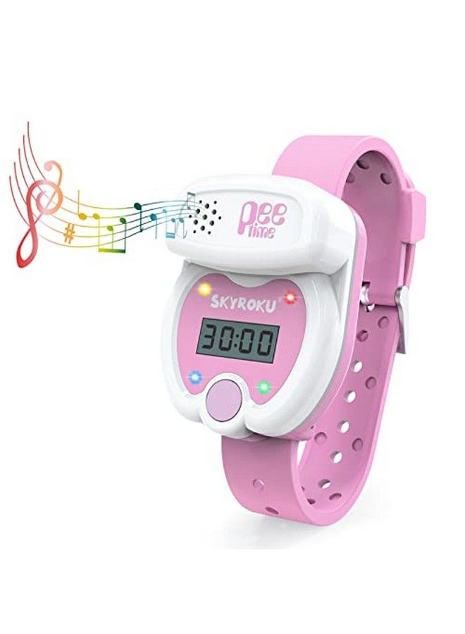 SKYROKU Silicone Kids Potty Training Timer Watch With Flashing Lights And Music Tones Toddler Toilet Training Aid Water Resistant (Pink)  - Image 1