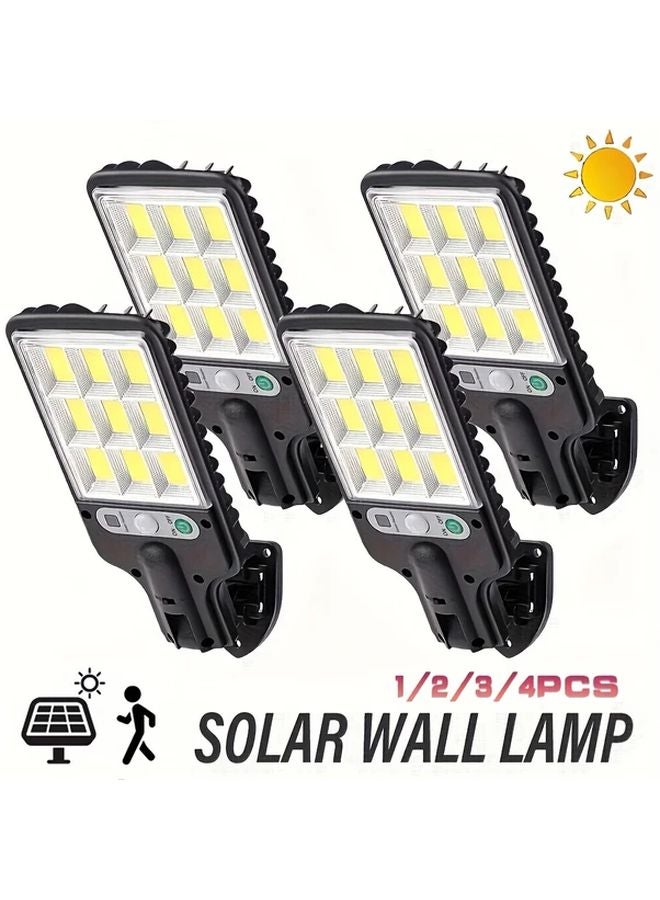 4 قطع أضواء الحائط الذكية بالطاقة الشمسية مع مستشعر الحركة للإضاءة الأمنية الخارجية - Image 2