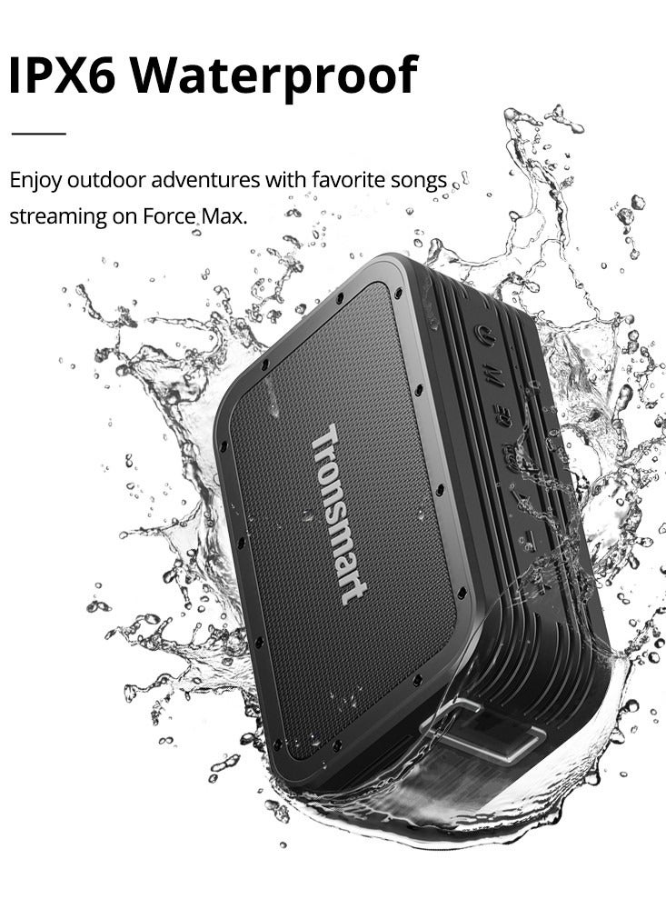 Tronsmart Force MAX 80W Bluetooth Speaker, Wireless Portable Speakers SoundPulse IPX6 against Water Bass 3D, Wireless Party Speaker - black - Image 2