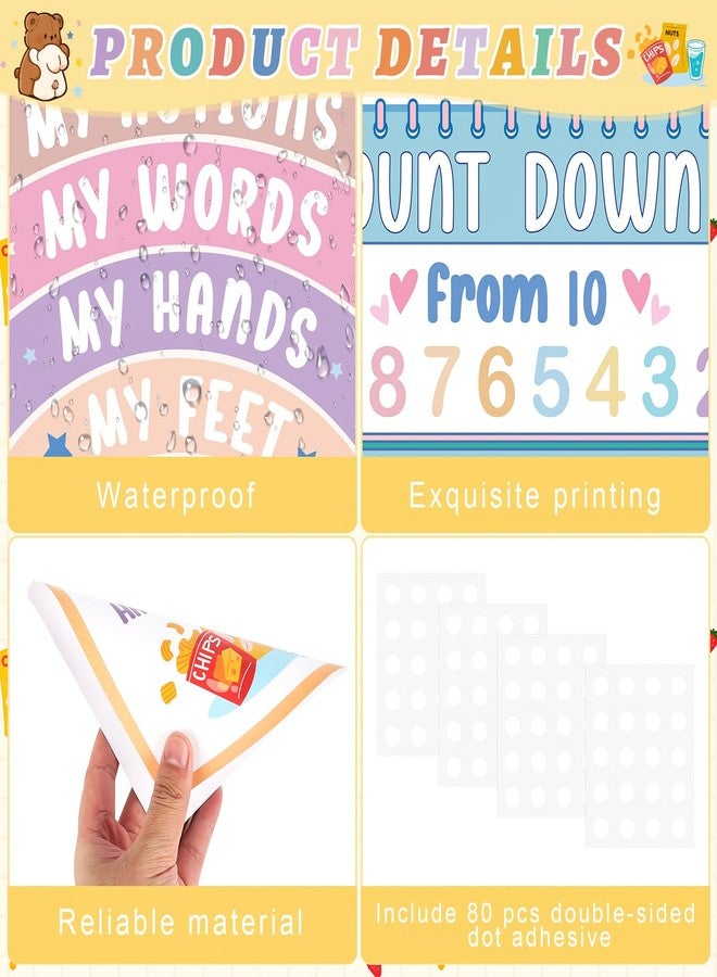 مجموعة لوحة إعلانات زاوية الهدوء من Yewfold Pastel، ملصق شعور الصف الدراسي، لافتة زاوية الهدوء للصحة العقلية، ديكور حائط للمدارس الابتدائية والمتوسطة (باستيل) - Image 3