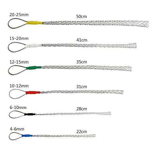 VGongTech Cable Pulling Grip Sock Kit Galvanizing Steel Antislip Pipe Cable Wire Pulling Grips Lassos Set Flexible Eye Mesh Rope Set - Image 3