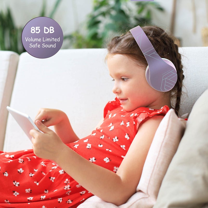 PowerLocus Kids Headphones Over-Ear, Bluetooth Wireless Headphones for Kids,with Microphone, Safe 85DB Volume Limited, Foldable with Carry Case, Audio Cable, Micro SD mode for Online Classes,PC,Phones - Image 4