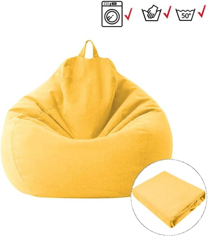 KODENG Slipcover For Lazy Sofas Large And Small Chairs Without Filler Linen Cloth Lounger Bean Bag Bean Bag Bag Tatami Sofa Living Room Bean Bag Puff - Image 2