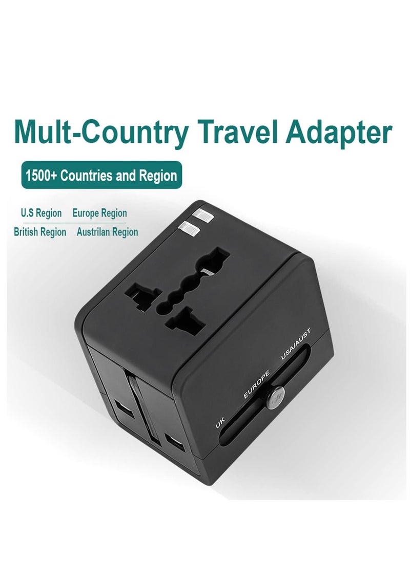 تايكوم محول السفر في جميع أنحاء العالم الكل في واحد محول قابس الطاقة العالمي مع منافذ USB مزدوجة للكمبيوتر المحمول للهاتف الخليوي في الولايات المتحدة الأمريكية والاتحاد الأوروبي والمملكة المتحدة وأستراليا  - Image 5