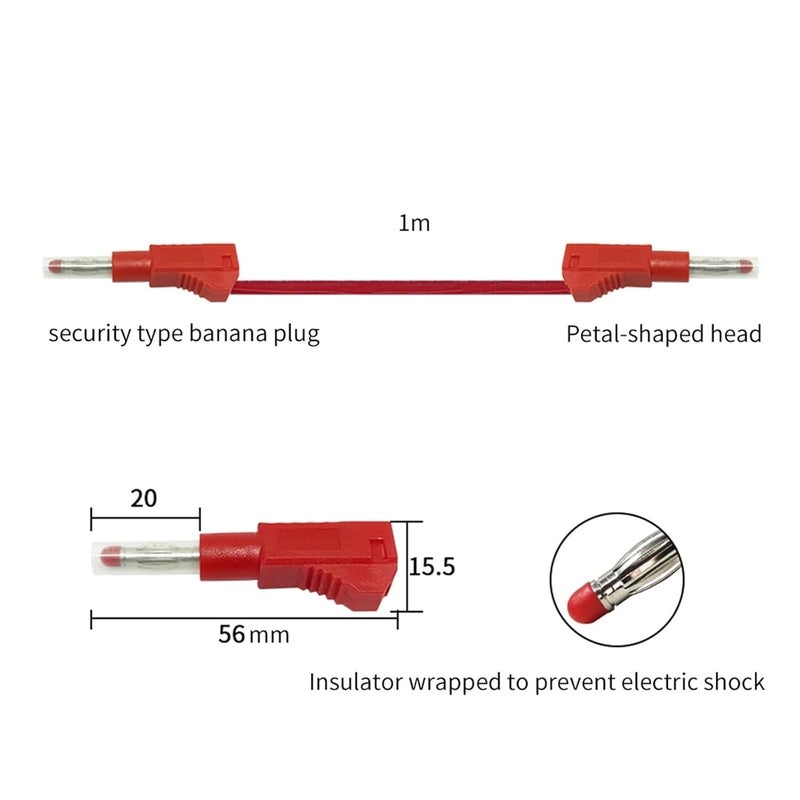 6 Pcs Multi-Meter Test Leads 100cm Cable Wire Line 4mm Security Banana Plug Electrical Tool DIY Random Color - Image 2