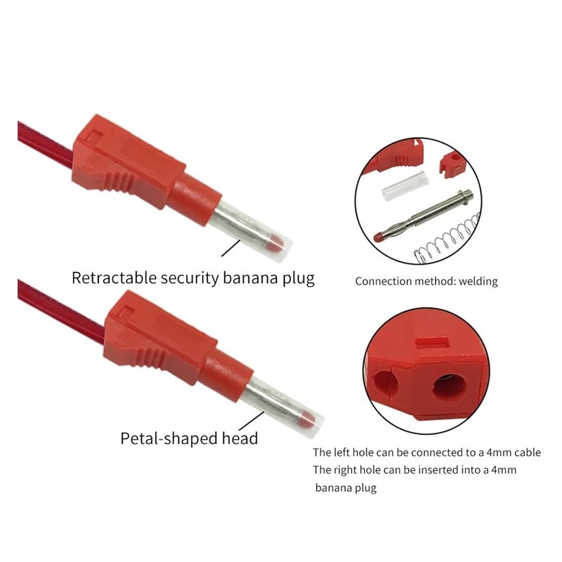 6 Pcs Multi-Meter Test Leads 100cm Cable Wire Line 4mm Security Banana Plug Electrical Tool DIY Random Color - Image 4