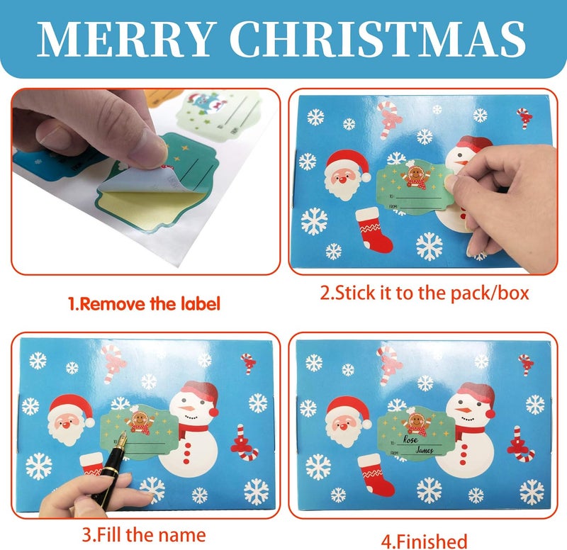 Joy Bang Christmas Gift Tags Self Adhesive Stickers - Christmas Stickers - Xmas Wrapping Paper Decorations Gift Tags for Presents to from Sticker 276Pcs - Image 4