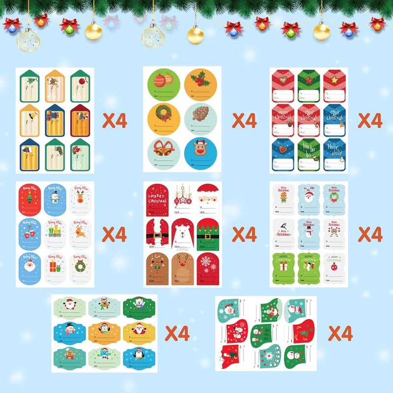 Joy Bang Christmas Gift Tags Self Adhesive Stickers - Christmas Stickers - Xmas Wrapping Paper Decorations Gift Tags for Presents to from Sticker 276Pcs - Image 3