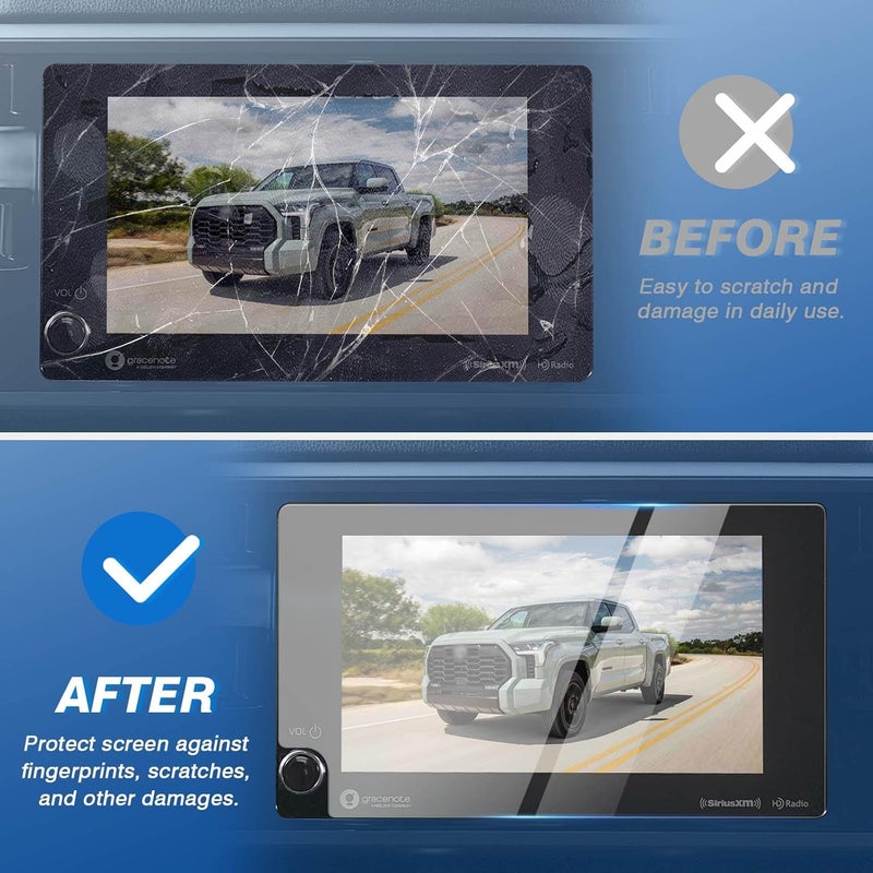 Karltys 【Upgrade 2 Pack Screen Protector for 【No Glare u0026 Fingerprint】 Tempered Glass Toyota Tundra SR SR5 2022~2025/2023~2025 Sequoia SR5 8-Inch - Image 3