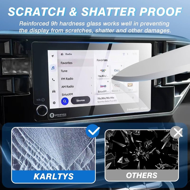 Karltys 【Upgrade 2 Pack Screen Protector for 【No Glare u0026 Fingerprint】 Tempered Glass Toyota Tundra SR SR5 2022~2025/2023~2025 Sequoia SR5 8-Inch - Image 4