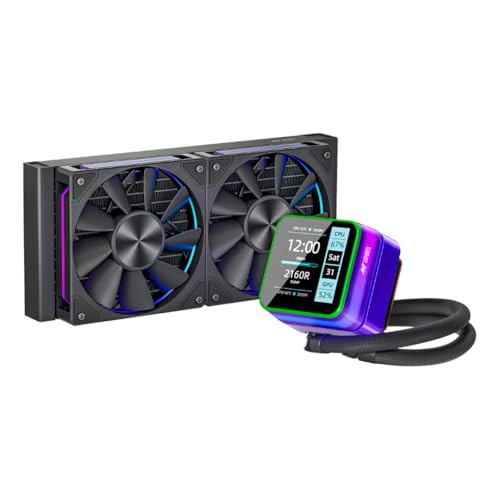 ANT Esports مبرد سائل Ant Esports Glacius 240 AIO|شاشة LCD بحجم 2.8"|إنتل LGA1851، AMD AM5|مروحة عالية الأداء 2000 RPM، 86 CFM، 3.54 mmH2O من الضغط الساكن|عرض مراقبة درجة الحرارة المغناطيسي - Image 1