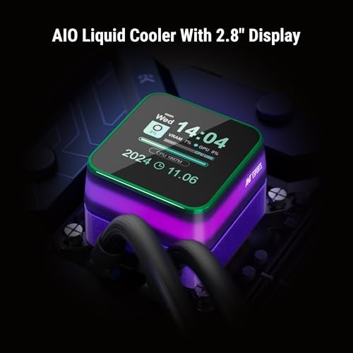 ANT Esports مبرد سائل Ant Esports Glacius 240 AIO|شاشة LCD بحجم 2.8"|إنتل LGA1851، AMD AM5|مروحة عالية الأداء 2000 RPM، 86 CFM، 3.54 mmH2O من الضغط الساكن|عرض مراقبة درجة الحرارة المغناطيسي - Image 2