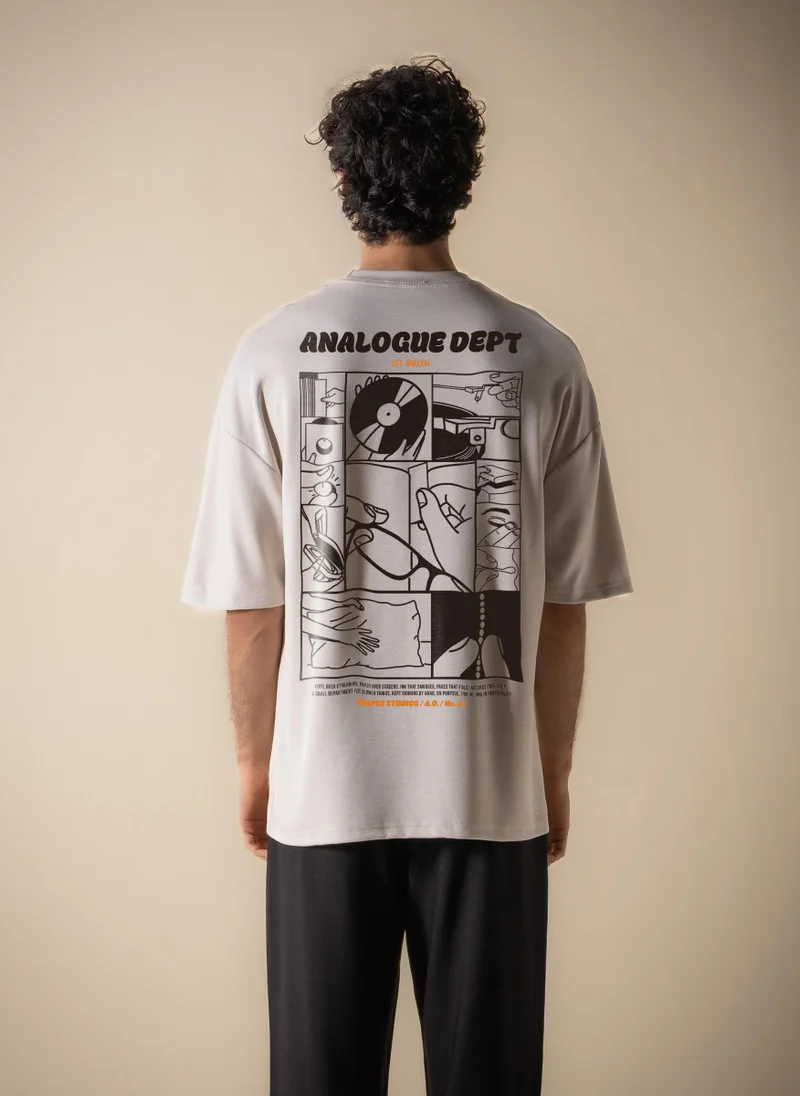Shapes BEIGE AIRSOFT VINYL PRINTED T-SHIRT for Men | Best Price UAE