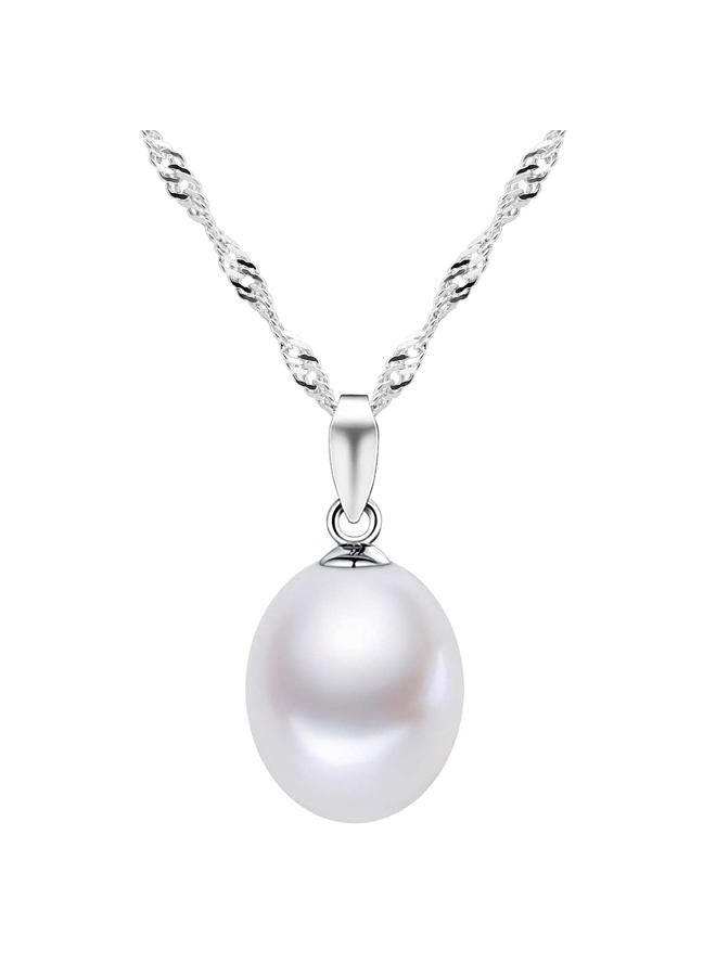 HXZZ ??Valentine's Day Gifts?? Freshwater Cultured White Teardrop Pearl & Sterling Silver Pendant Necklace, Fine Jewelry for Women, Birthday Gifts for Her Girlfriend Mom - Image 1