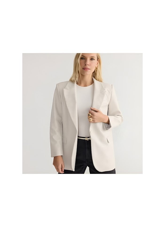 trendyol Cream Oversize Woven Blazer Jacket Twoss23Bc00049 