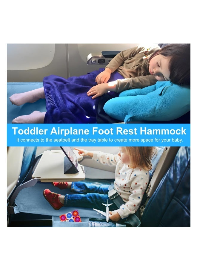 Toddler Airplane Bed with Side Pockets and Seat Extender for Kids Travel Essentials Portable Foot Rest for Flights - Image 2