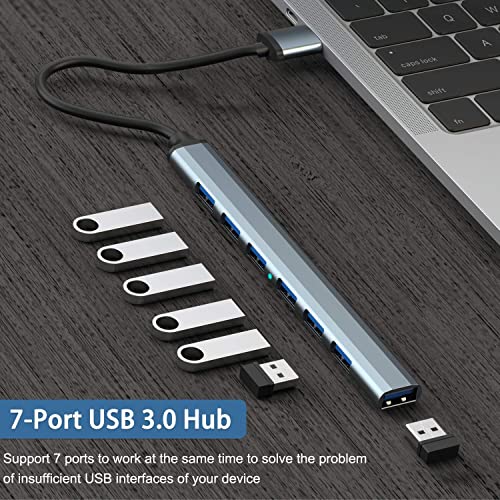 vienon USB Hub 3.0 with 7 Ports, VIENON Aluminium USB 3.0 Hub USB Splitter Extender for for Laptop, PC, MacBook, Mac Pro, Mac Mini, iMac, Surface Pro and More - Image 2