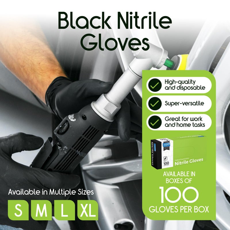 Inspire Black Nitrile Disposable Gloves | 4.5 Nitrile Medical Exam Cooking Cleaning Disposable Black Gloves (Box Of 100, Medium) - Image 2