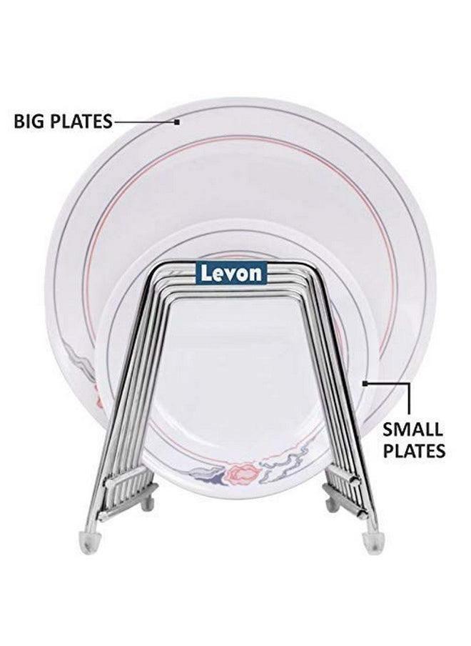 Life Time LIFE TIME Multipurpose Chrome Plated Stainless Steel Dish thali Plate Rack Holder Stand for Kitchen Utensil Rack, Pot lid Holder (9 Sections Plate Rack)  - Image 3