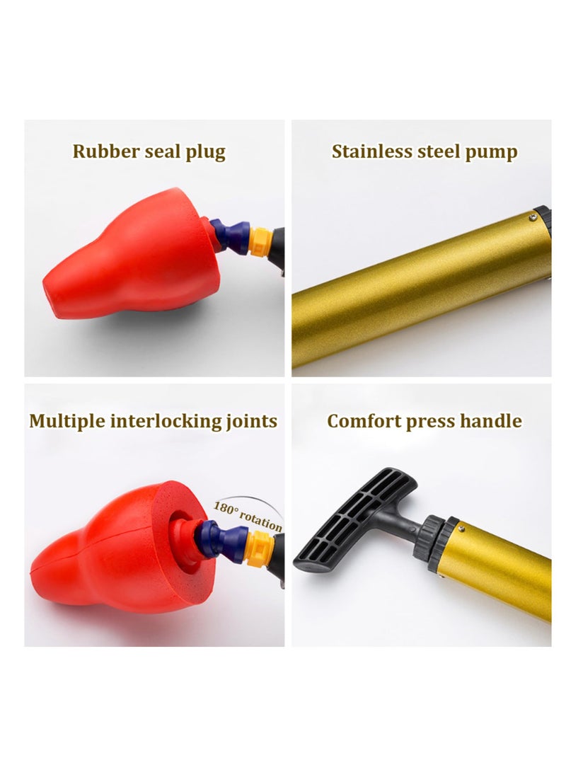 SOLARAE High Pressure Toilet Plunger High Pressure Toilet Unblock One Shot with a 180° Rotating Rubber Sealing and Press Handle Drain Clog Remover for Bathroom/Floor Drain/Sink/Bathtub/Clogged Pipe - Image 5