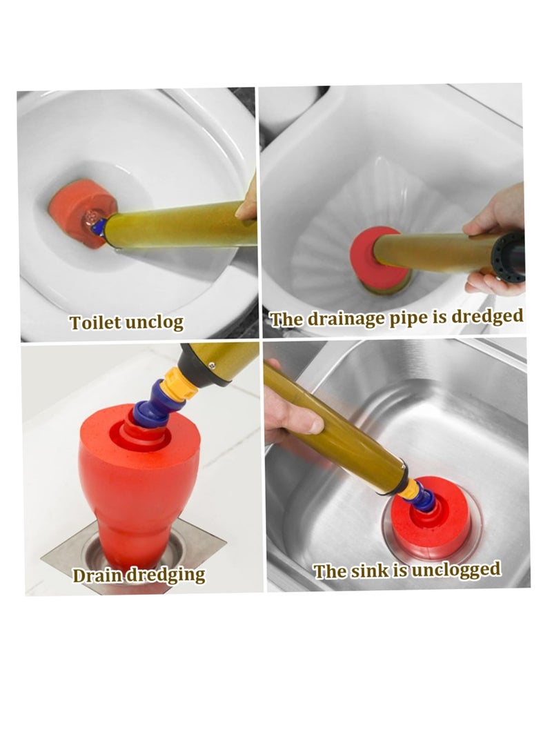 SOLARAE High Pressure Toilet Plunger High Pressure Toilet Unblock One Shot with a 180° Rotating Rubber Sealing and Press Handle Drain Clog Remover for Bathroom/Floor Drain/Sink/Bathtub/Clogged Pipe - Image 4