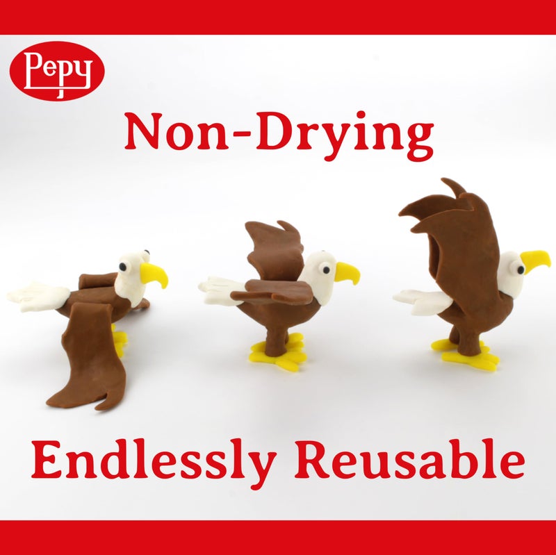Pepy Plastilina Reusable and Non-Drying Modeling Clay; Set of 24 Bars, 1.4 Ounce Each, Perfect for Arts and Crafts Projects, White - Image 4