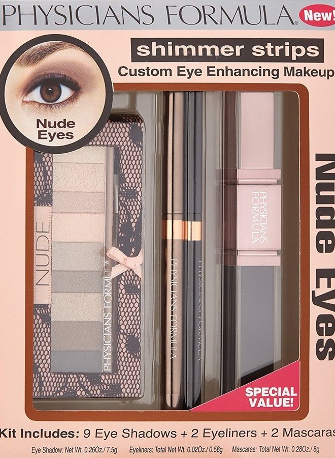 Physicians Formula مجموعة تعزيز العين المخصصة شيمر ستريب مع ظلال العيون، كحل وماسكارا، نود - Image 5