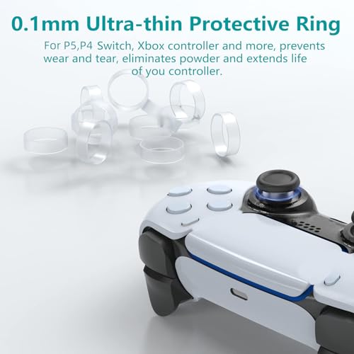 AOLION Joysticks Replacement for PS5 Controller, AOLION 3D Joystick Module Parts Compatible with Playstation 5 DualSense 51 PCS Controller parts 4 Joystick, Thumbstick, 10 Protective Ring and More,blue - Image 5