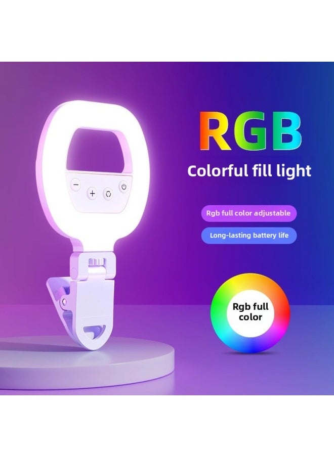 Generic Clamp-on Led Ring Light Mobile Phone Fill Light Portable Photography Selfie Handheld Live Beauty Pocket Light-Specifications:Ring Fill Light [three-tone Light Charging Model] + Desktop Tripod  - Image 2