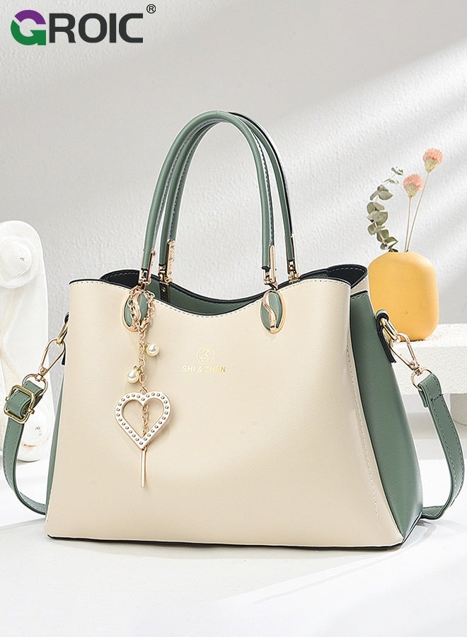 GROIC Womens Leather Shoulder Bag, Tote Bag, Purses Shoulder Handbag, Elegant Patent Leather Bag Waterproof Handbag, Ladies Crossbody Bags for Daily Use, Travel, Shopping - Image 1