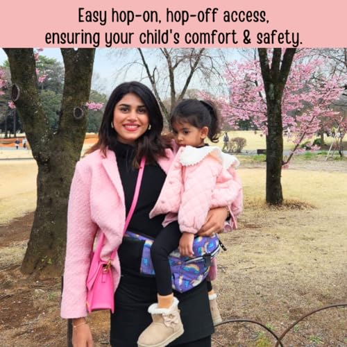My Giraffe - Hippy Hop - Hip Seat Baby Carrier for 5 Months to 3 Years | Diaper Storage & Phone Pocket | Portable Sling Strap | Ergonomic Seat | Supports Up to 20 kg | Travel-Friendly - (Space Print) - Image 3