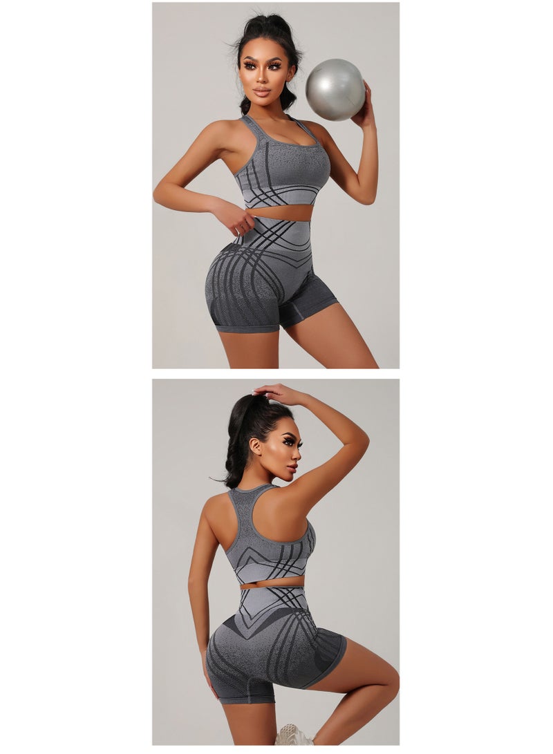 general Seamless gradient dyeing yoga set, high-waisted fitness pants with buttock-enhancing function, high-elasticity sports outfit - Image 2