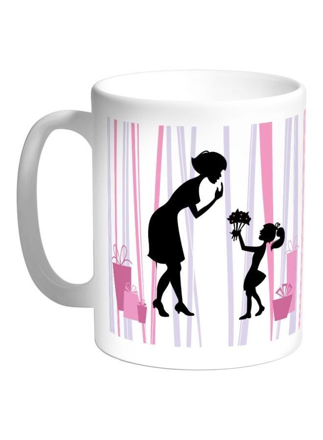 RYN Mother's Day Gift Printed Coffee Mug White/Black/Pink 325ml