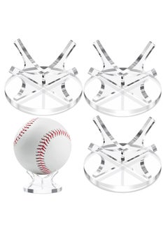 Generic 3-Piece Ball Stand Holder Set, Sport Ball Display Rack with Non-Slip Rubber Pads for Baseball, Golf, Softball, Tennis, and More  - Image 1