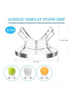 Generic 3-Piece Ball Stand Holder Set, Sport Ball Display Rack with Non-Slip Rubber Pads for Baseball, Golf, Softball, Tennis, and More  - Image 2