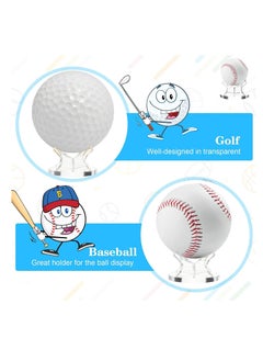 Generic 3-Piece Ball Stand Holder Set, Sport Ball Display Rack with Non-Slip Rubber Pads for Baseball, Golf, Softball, Tennis, and More  - Image 3