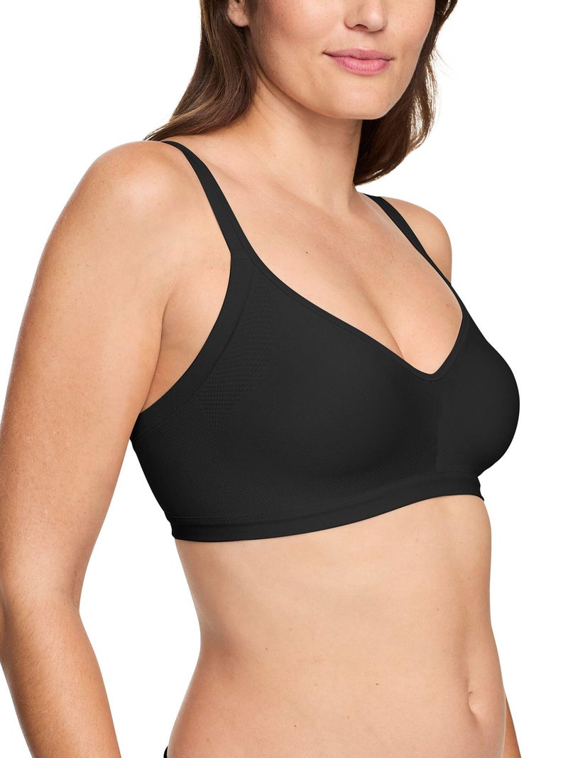 Warner's womens Easy Does It Underarm Smoothing With Seamless Stretch Wireless Lightly Lined Comfort Rm3911a Bra, Rich Black, Small US - Image 1